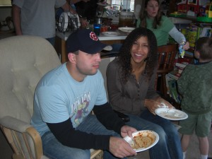 Brian and Catrina...Auntie Deanna in the background